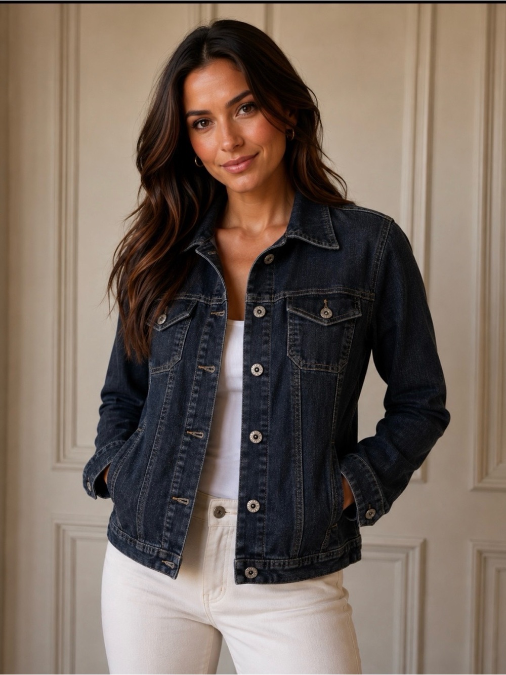 Chico's Platinum 98% Cotton Jean Jacket Indigo Blue Denim Jacket Chico’s Size -